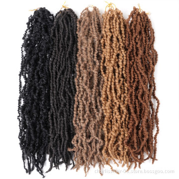 Wholesale 22''10 Strands Goddess Braided Curly Faux Locs Nu Soft Locs Crochet Braids Afro Synthetic Hair Crochet Braiding
